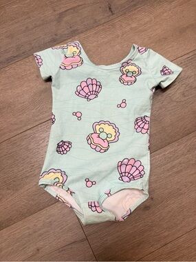 Wild Rich Kids Girls Mint Green Seashell Print One-Piece Bodysuit